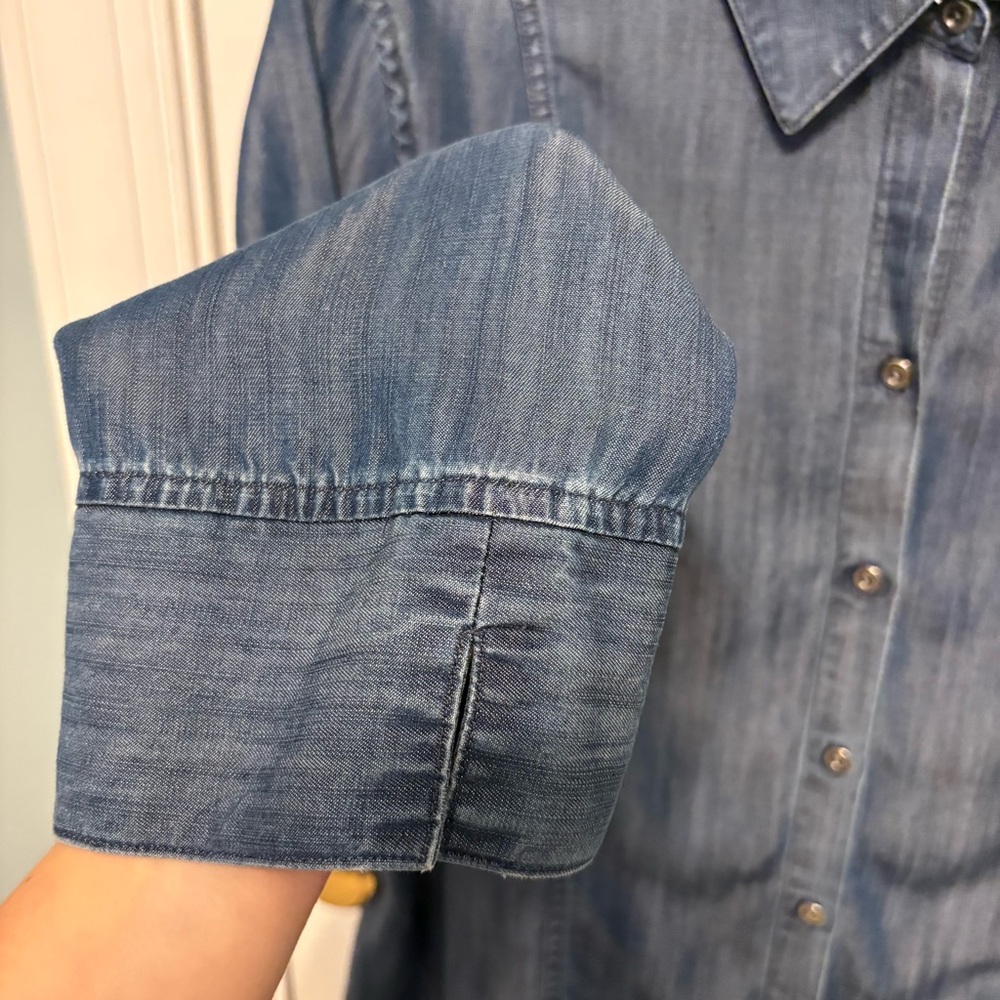 Chico's Indigo Blue Denim Button-Front Shirt - Picture 7 of 16